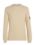 Badge Waffle Ls Tee Calvin Klein Jeans Beige