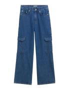 Wide Leg Cargo Denim Pants Tom Tailor Blue