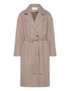 Visolo L/S Long Coat/Tes Vila Beige