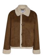 Nmdila L/S Short Shearling Jacket NOISY MAY Brown