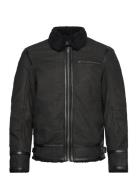 Edgar Nubuck Shearling Jacket Jofama Black