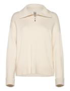 Yasfonny Ls Zip Knit Pullover S. - D2D YAS Cream