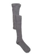 Cable Knitted Stockings Grey Melange Geggamoja Grey