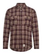 Adrian Cotton Check Shirt Fat Moose Burgundy