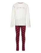 Ls Pj Legging Print Set Tommy Hilfiger White