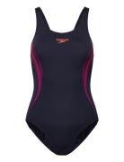 Womens Placement Muscleback Speedo Navy