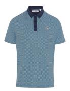 All-Over Retro Micro Floral Print Polo Original Penguin Golf Blue