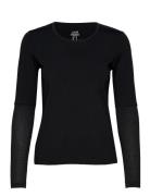 Essential Mesh Detail Long Sleeve Casall Black