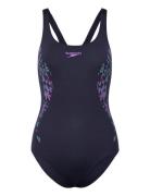 Womens Placement Muscleback Speedo Navy