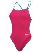 Womens Solid Vback Speedo Pink