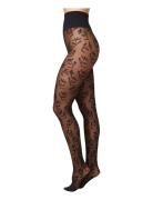 Flora Flower Tights Swedish Stockings Black