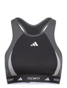 Techfit Medium Support High Neck Colorblock Bra Adidas Performance Bla...