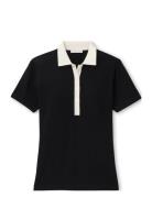 Stuart Short Sleeve Collared Performance Sweater Peter Millar Black