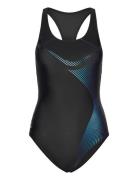 Women's Arena Graphic Swimsuit Y Back Black Arena Black