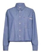 Cropped Dad Chambray Shirt Calvin Klein Jeans Blue