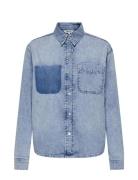 Onlcatania Ls Fade Pocket Dnm Shirt Soo ONLY Blue