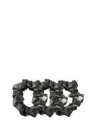 Silk Scrunchies 4 Cm Charcoal Cloud & Glow Black