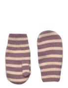 Bergen Striped Mittens Mp Denmark Purple