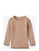 Rib T-Shirt L/S Reese Wheat Beige