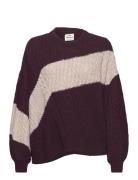 Recycled Wool Mix Rokko Block Sweater Mads Nørgaard Burgundy