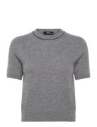 100% Wool Short-Sleeved Sweater Mango Grey