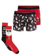 Onsxmas Box 4-Pack 2 Socks & 2 Boxers ONLY & SONS Red