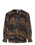 Carazelea L/S O-Neck Top Aop ONLY Carmakoma Black