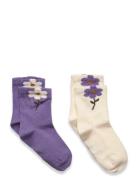 Socks W. 3D Effect Minymo Purple