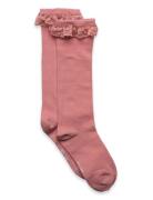 Knee Sock W. Lace Minymo Pink