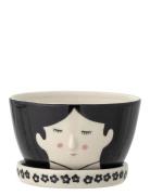 Carolin Flowerpot W/Saucer Bloomingville Black