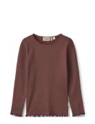 Rib T-Shirt L/S Reese Wheat Burgundy