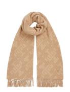 Th Monogram Wool Scarf Tommy Hilfiger Beige