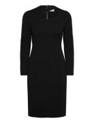 Scuba Crepe Cut Out Neck Dress Calvin Klein Black