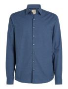 Flannel Solid Slim Shirt Calvin Klein Blue