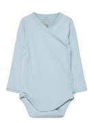 Baby Rib Jersey Body Crossover W. Longsleeve Copenhagen Colors Blue