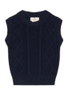 Knitted Cable Vest Copenhagen Colors Navy