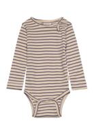 Body L/S Modal Striped Petit Piao Beige