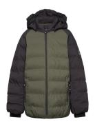 Ski Jacket - Quilt - Contrast Color Kids Green