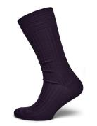 Purple Ribbed Socks AN IVY Purple