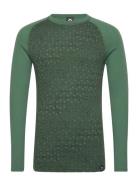 Geo Merino Wool Crew Bula Green