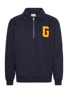 Graphic Fleece Half Zip GANT Navy