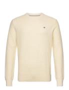 Cotton Textured C-Neck GANT Cream