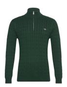 Cotton Cable Half Zip GANT Green