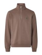 Terrance Organic Cotton Half-Zip Sweatshirt Lexington Clothing Brown