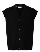 Slhtray Knit Merino Vest Cardigan Ex Selected Homme Black