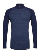 Geo Merino Wool Halfzip Bula Navy