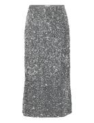 Vifaith Hw Midi Sequin Skirt/Vol Vila Silver