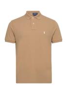 Custom Slim Fit Mesh Polo Shirt Polo Ralph Lauren Beige