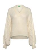 V Neck Sweater L/S United Colors Of Benetton Cream