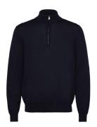 100% Merino Wool Sweater With Zip-Neck Mango Navy